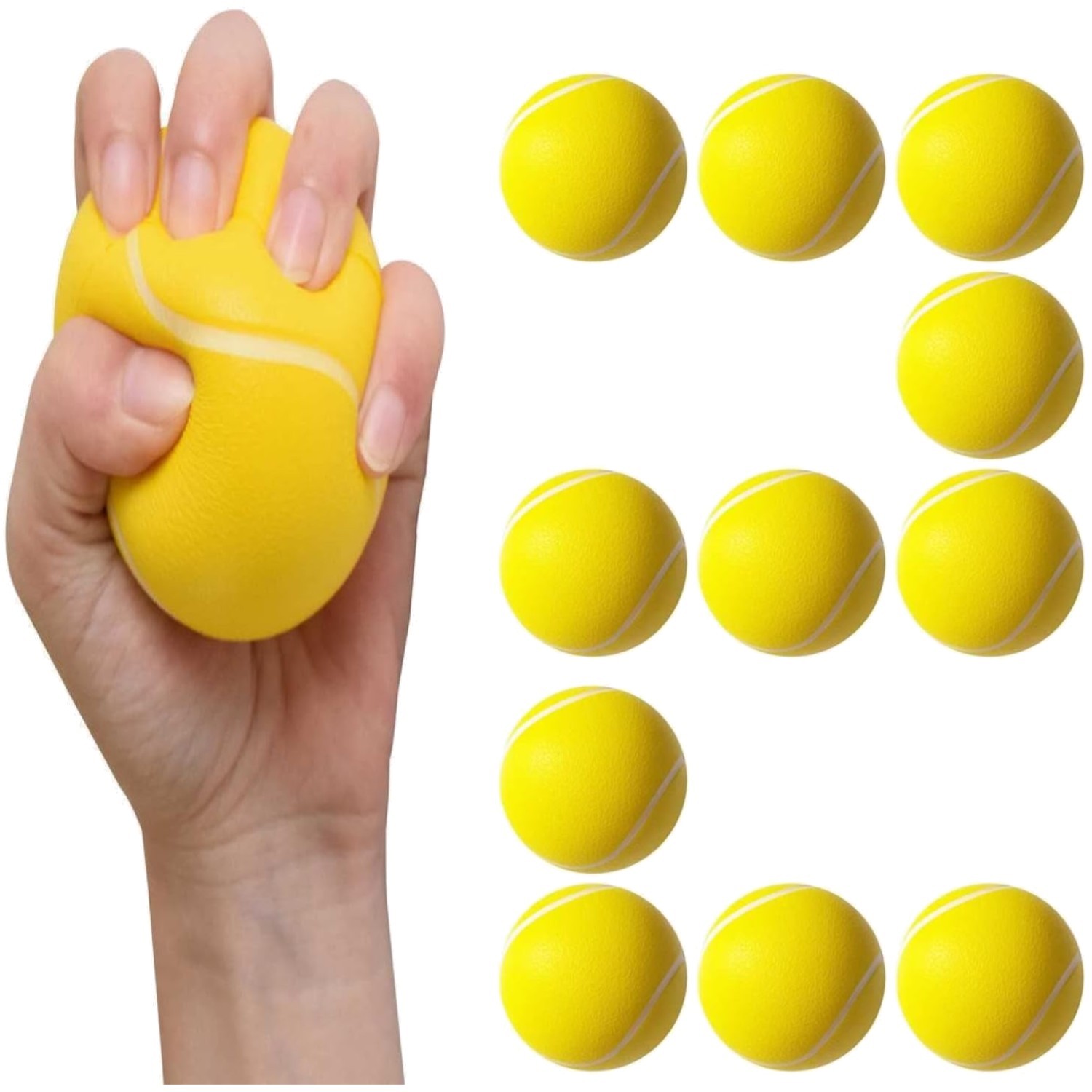 Schaumstoffbälle, 12 Stück, Softball, Tennis, Kind, Gelb, leicht, weich