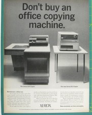 Print Ad Promoting Xerox 914 813 Copiers Borrow Office Machines 1960s Vintage