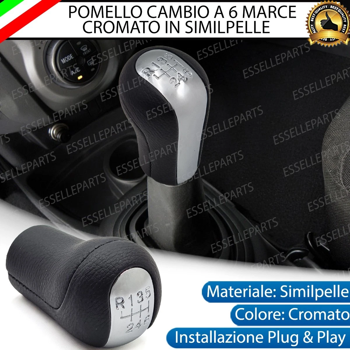 1neiSmartech Pomello Leva Cambio 6 Marce Compatibile con Toyota Avensis T25 Facelift 2006–2009 e RAV4 2005–2012, con Filettatura, Lente Argento Satinato, Retro in Alto a Sinistra