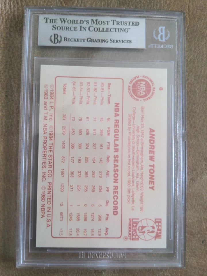 1985 Star #8 Andrew Toney Sixers BGS NM-MT 7.5   LOW POP - Image 2 of 2