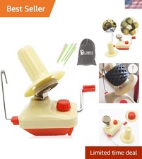 Compact Red Yarn Ball Winder with Metal Handle - Ideal for Knitting Enthusiasts