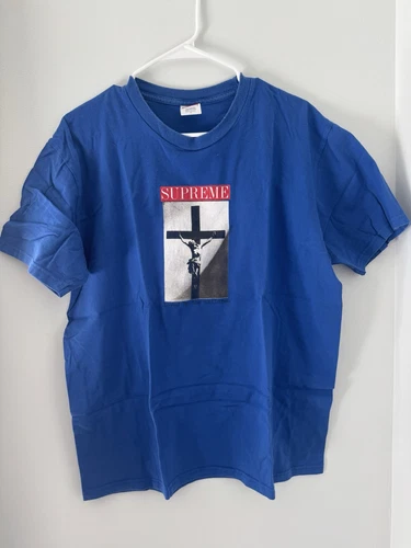 T shirt Suprême Aimé des Enfants Bleu L Boîte Logo Jésus Christ