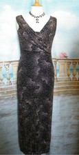 Evening Dress 10 Black/Rose Gold Roman Long Ballgown Prom Glitter Stretch Formal