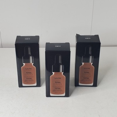NYX Professional Makeup Total Control Drop Foundation TCDF19 Mocha NEW Lot of 3