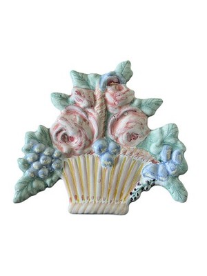 MacKenzie-Childs Floral Flower Basket TILE ONLY From The Flower Basket Chair