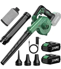 KIMO Cordless Leaf Blower Vacuum, 4-IN-1 with 2 20V Batteries