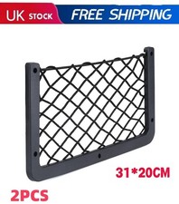 2Pcs Car Elastic Net Door Panel Organizer Mesh Phone Holder Storage Bag Pocket