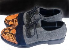 Jimmy Choo, Only Worn On Runway CR15, Sz 43/US 10, Dk Gray Felt, Snakeskin, Fur