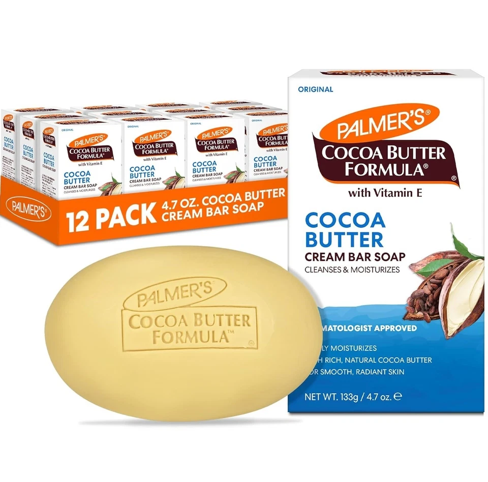 Palmers Cocoa Butter Cream Soap 3.5oz with Vitamin E, 12-Pack
