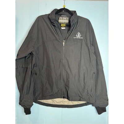 NWOT Medium Zero Restriction Mens Black Packable Windbreaker Golf Jacket A0239