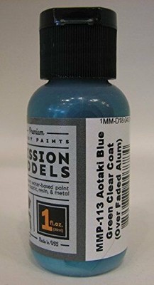 Mission Models Aotaki Blue Green Clear Coat 1 oz Acrylic Paint MMP-113