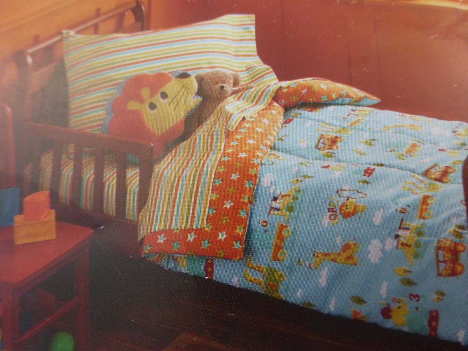 Set letto bambino 4 pezzi Circo Animal Friends collezione treno nuovo con scatola foto 2