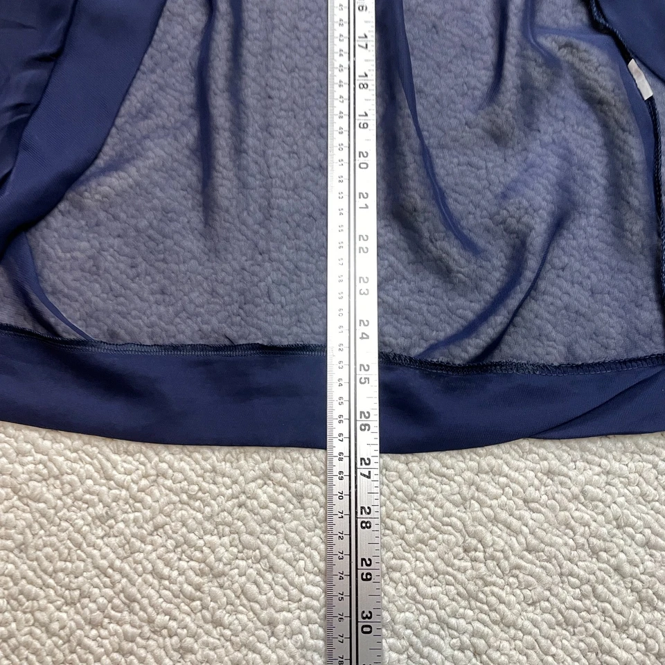 Boohoo Kimono Top Womens Small Open Front Sheer 3/4 Sleeve Navy Blue Shirt Light - Image 4 of 4