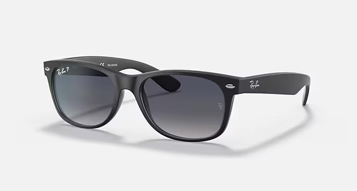 Ray-Ban New Wayfarer Sunglasses Matte Black Frame/Blue/Gray Lens