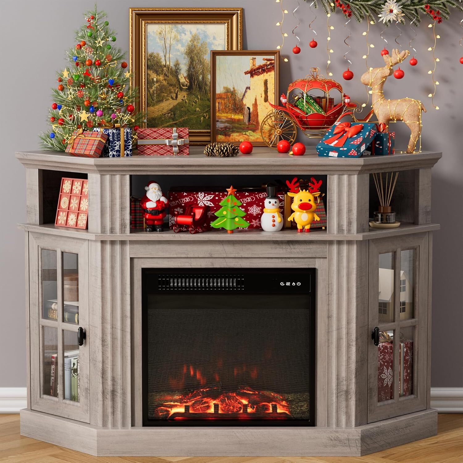 For Tv Up To 55 Inch, Modern Tv Console With Shelf
