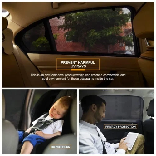 2 PC Pare Soleil Auto Chaussette rideaux Voiture Protection Anti UV Vitre Enfant - Photo 4/4
