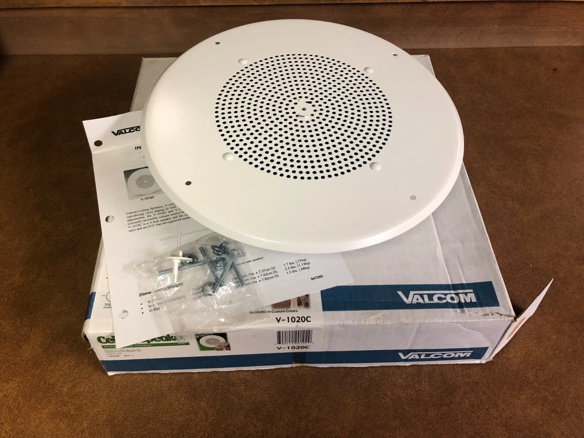 Valcom V 1020C Ceiling Speaker 8 Inch Self Amplified White