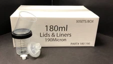 5 oz Disposable Paint Spray Gun Cup Liners and Lid System (190 Mic) 50pack