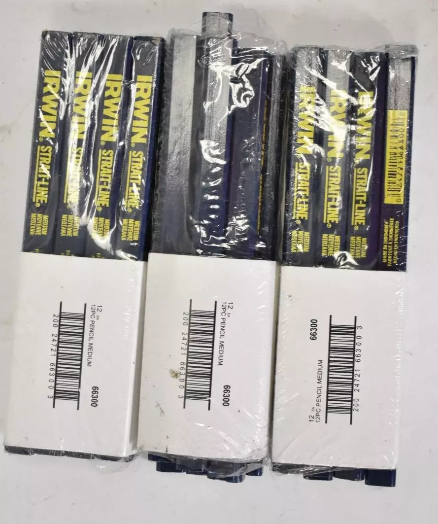 36 Pack Irwin Strait Line Medium Carpenters Pencils Blue 66300