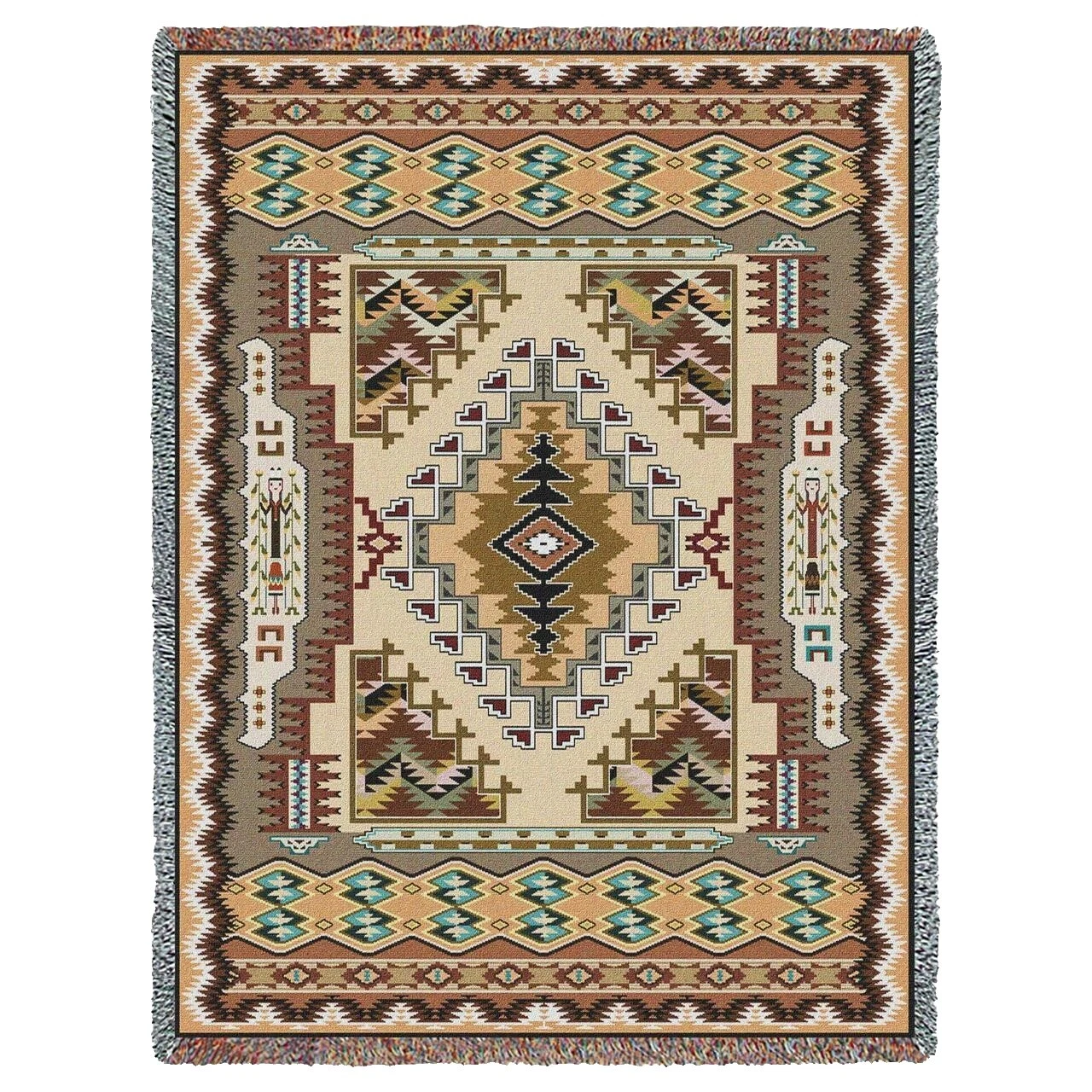 Marrón 100% Algodón Colchas tejidas y mantas de Tiro