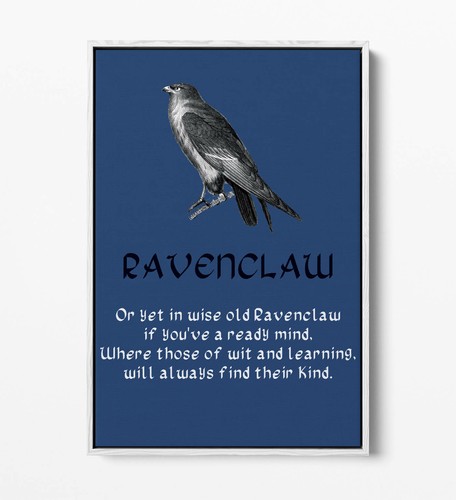 HARRY POTTER RAVENCLAW QUOTE SLOGAN HOGWARTS -FLOAT EFFECT CANVAS WALL ART PRINT - Picture 8 of 12