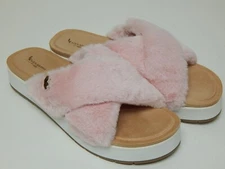 Koolaburra by UGG Roubie Fuzz Size US 9.5 M EU 40.5 Womens Faux Fur Pink Sandals
