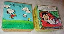 LOT 2 VINTAGE SNOOPY LUCY SPRINGBOK MINI JIGSAW 70 PIECE PUZZLE Hallmark Peanuts