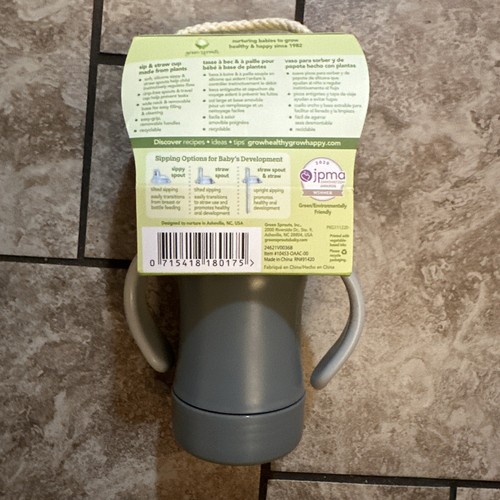 NEW Green Sprouts Sprout Ware Sip & Straw Sippy Cup Made From Plants BPA Free - Picture 2 of 2