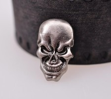 1.7X2.8CM 10pcs Punk Antique Silver Skull Studs Leathercraft Decor Saddle Concho