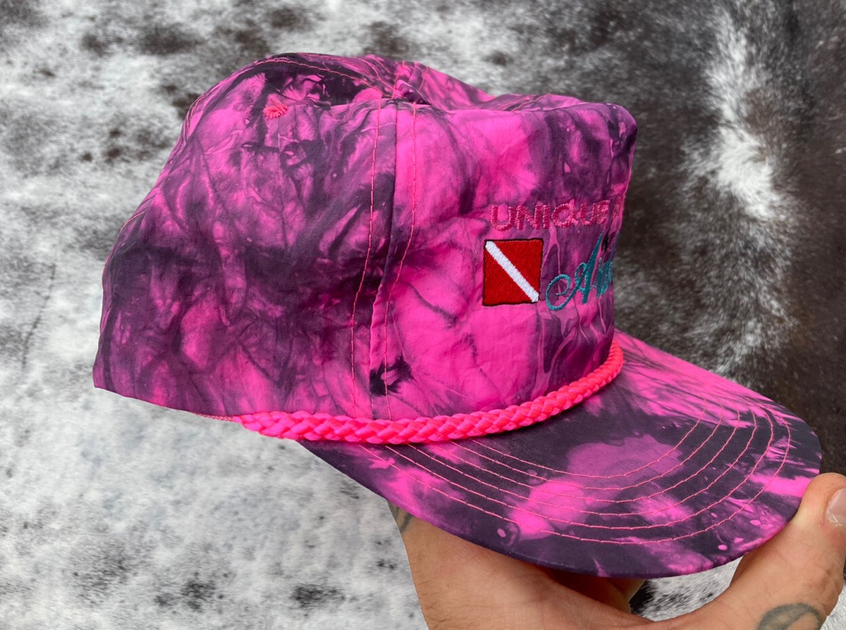 Vintage Neon Tie Dye Snapback Hat Unique Sports of Aruba Ball Cap
