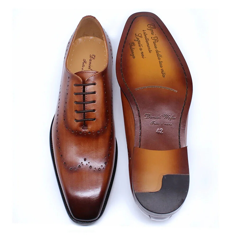 SAOLA Scarpe eleganti Oxford da uomo in vera pelle brogue scarpe formali da uomo