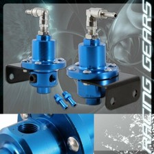 Universal Jdm Blue Adjustable 160 Psi Aluminum Fpr Fuel Pressure Regulator Gauge
