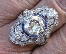 2Ct White Round Cut CZ Vintage Art Deco Engagement Ring In 925 Sterling Silver