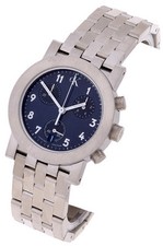 NEW CALVIN KLEIN SILVER TONE,S/STEEL,CHRONOGRAPH BLUE DIAL WATCH-M8191