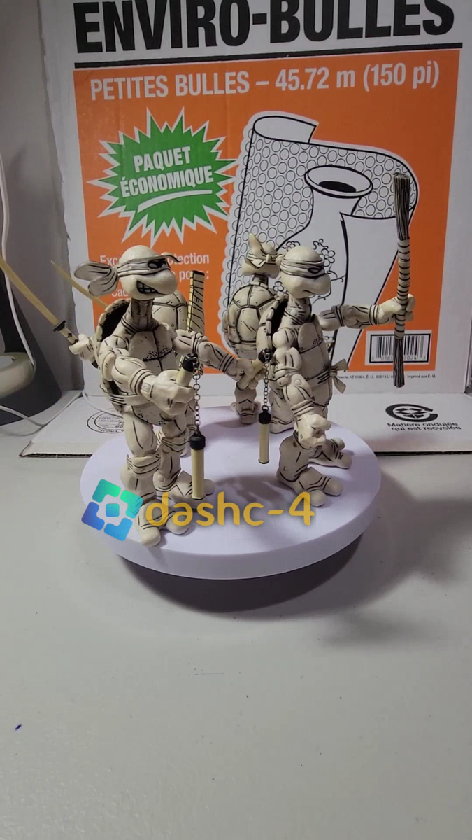 NECA 2008 TMNT Black White 4 Figures Teenage Mutant Ninja NECA 2008 TMNT Black White 4 Figures Teenage Mutant Ninja