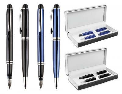 Schreibset Geschenkset incl. Füllhalter und Drehkugelschreiber in Geschenketui