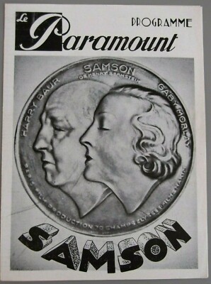 Altes Programm PARAMOUNT von 1936 aus dem Film SAMSON D'ENRY BERNSTEIN HARRY BAUR