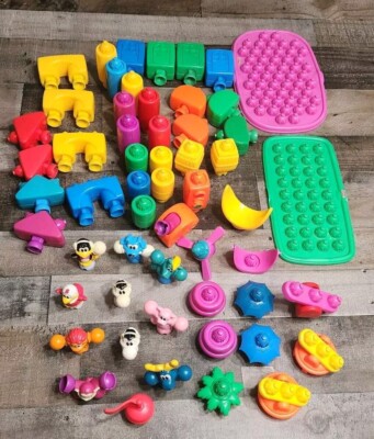 Fisher Price Pop Onz Lot Of 56 Pieces Add On Town Park Animals Building Blocks