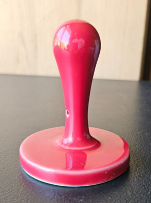 ''BITE ME'' RED GLAZE CERAMIC COOKIE STAMP / PRESS.