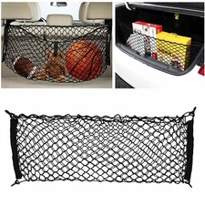 Nylon Car Trunk Rear Cargo Organizer Storage Elastic Mesh Net Holder 4 Hooks