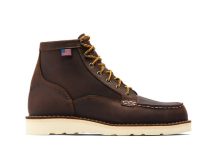 Danner Men's Bull Run Moc Toe 6'' Work Boot BROWN Soft Toe - 15563 Med Width