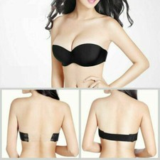 Strapless Padded Push Up Bra Clear Back Straps Bras Wedding Party Invisible Bra