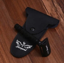 Full Black Men Safety Razor Double Edge Razors 10 Free Blades & Pouch travel kit