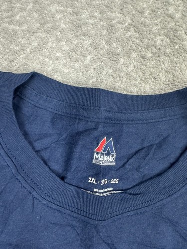 Majestic Houston Astros Mens T Shirt Size 2XL Blue Star Logo MLB Baseball Cotton - Picture 6 of 6