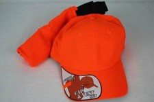 NEW Adult Blaze Orange Baseball Cap Vest Combo Set Hunting Safety Snap Back Hat