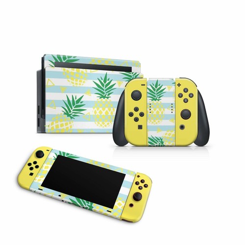 Nintendo Switch Decal Skin Sticker Yellow Pineapple Tropical Fruits Beach Tropic - Picture 2 of 3