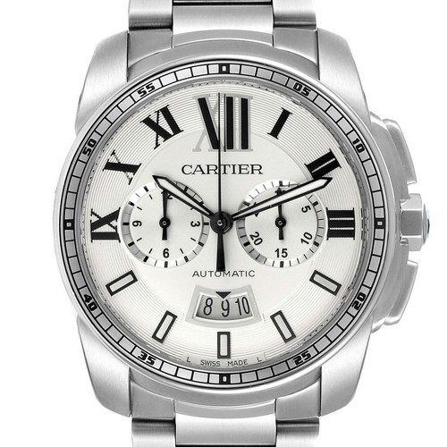 Cartier Calibre Silver Dial Chronograph 