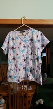 NEW BONITA SCRUBS FLORAL PAINT BRUSH SIZE L