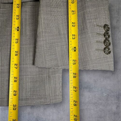 STAFFORD Mens Blazer 42R WOOL Gray Sport Coat Two Button Suit Jacket Plaid - Picture 11 of 11