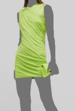 $2095 Versace Italy Women's Green Crossover High-Neck Bodycon Dress Size 40
